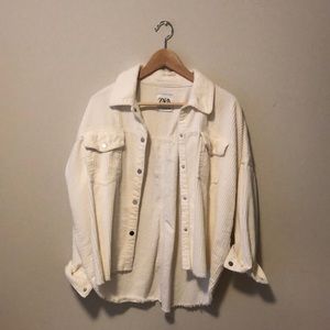 Zara corduroy snap button shirt jacket